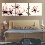 现代简约墙壁壁画三联组合室内装饰画客厅沙发背景墙画兰花透明花