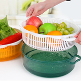 厨房必备 振兴创意塑料果篮果盆 洗菜蓝 双层沥水篮 大款带盖防尘