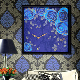 艺术装饰正方形钟表挂钟客厅时钟卧室静音石英钟现代欧式田园壁钟