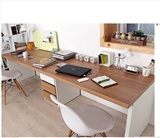 2014 新款现代双人电脑桌台式桌家用写字台书桌书架组合办公桌