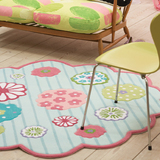 粉色女孩房地毯 卡通儿童外贸地毯 样板房女儿房地毯定制 特价