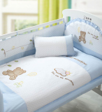 笑巴喜婴儿床品套件 全棉婴儿床品床围十件套 纯棉宝宝床品套件