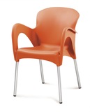 厂家促销6张包邮户外花园家具阳台休闲桌椅简约现代带扶手塑料椅