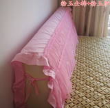 优质全棉+纱质 唯美田园公主婚纱 床头罩 床头套纯色粉玉+粉玉纱