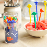 日本进口水果叉 创意儿童水果叉 可爱水果签 牙签盒 带盖果签20入