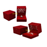 珠宝礼品盒镂空古韵红结婚戒指盒  情侣对戒订婚首饰盒钢笔包装盒