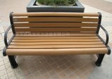 广场休息椅子户外合成木休闲椅 PVC塑木公园椅、长椅、3902大脚