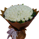 99朵白玫瑰花束生日上海鲜花速递同城普陀杨浦东静安当天送花上门