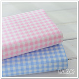 菊家 布料 面料 斜纹棉布 宝宝床单被套布 曲线粉蓝格子