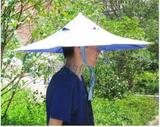 连球折叠钓鱼伞帽伞双层防紫外线遮阳80cn大号头伞帽子伞特价包邮
