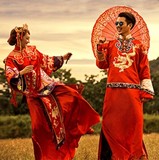 中式婚礼红色新郎结婚男唐装长衫马褂秀禾服中山装民族敬酒礼服