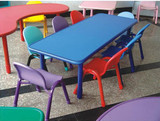 幼儿园防火板桌椅长方形幼儿学习桌子儿童桌子八人座桌培训桌子