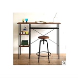 简约现代铁艺实木书桌 卧室电脑桌椅套件 创意升降椅子
