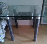 合肥包邮 简约方形钢化玻璃双层印花餐桌 小户型正方形餐桌 饭桌