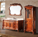 特价仿古欧式卫浴柜弧形简欧橡木古典浴室柜组合洗手洗脸盆梳洗柜