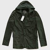 Baleno班尼路正品休闲西装军绿色连帽可拆卸韩版修身休闲夹克外套