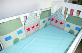 甩卖婴儿床单片组合床围纯棉椭圆床围子宝宝摇篮防撞垫小房子