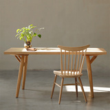 美式餐椅实木橡胶木餐桌椅写字椅子象牙白全实木出口温莎椅现货
