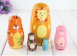 俄罗斯五层套娃 早教玩具 幼儿园木制益智玩具 工艺玩具 动物套娃