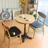 奶茶店桌椅 水曲柳实木椅 星巴克咖啡厅桌椅 原木色餐桌餐椅系列