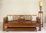 木板+藤面！万字格罗汉床（全实木，中式明清家具，客厅仿古沙发