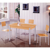 特价新款简约快餐桌钢木结构 餐桌 餐桌椅 钢木餐桌椅 桌椅组合