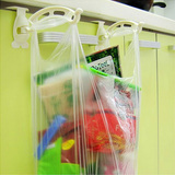 日本木晖 橱柜门后垃圾袋架 垃圾架塑料袋挂钩 可折叠（一对装）