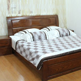 美国红橡木床现代中式全实木高箱储物双人床1.81.5 卧室家具特价