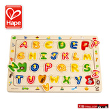正品德国Hape字母拼图儿童玩具3-4-5岁益智早教智力小抓手立体礼