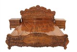 中式明清实木红木古典家具非洲黄花梨1.8米法式洋花大床特价