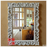 欧式卫浴镜梳妆镜艺术镜装饰镜长方形浴室镜子异形相框油画框壁挂