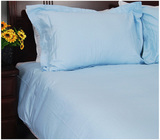 特价外贸 全棉纯棉纯色淡蓝色方格提花 床上用品被套被罩 220 240