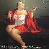 仿刘宝军作品 抽烟袋的女人 纯手绘油画作品客厅酒店挂画无框画