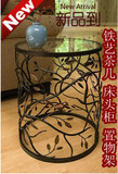 欧式田园铁艺床头柜 圆形小鸟创意茶几 休闲矮桌 特价送玻璃