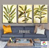热带雨林油画东南亚风泰国格装饰画芭蕉树叶客厅玄关风景壁挂画