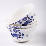 红叶 骨瓷碗套装中式陶瓷碗青花瓷餐具 米饭碗面碗汤碗10头饭碗