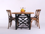 loft法式实木复古铁艺餐桌书桌 长凳 美式乡村北欧风情 餐桌椅
