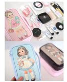 外贸韩国 可爱卡通 洋娃娃 大容量 化妆包 收纳包 手包