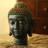 客厅创意树脂摆件复古工艺品家居装饰品摆设 释迦摩尼佛头头像