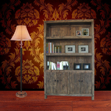素生原木色做旧实木书柜书架 古典韵味书房家具书桌书柜书架家具