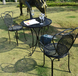 柏妍欧式铁艺户外庭院休闲时尚创意个性桌椅茶几靠背椅成套三件