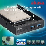 包邮akasa2.5寸SSD/HDD硬盘转换架 双USB3.0软驱位支架 托架盒子