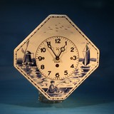 已出德国名牌 双箭 青花 瓷面 挂钟 机械发条8天墙钟 西洋古董钟