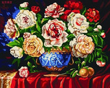 数字油画大幅画手绘diy数码彩绘富贵满堂中国风牡丹花客厅花卉