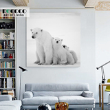 装饰画 北极熊油画无框画 动物客厅 玄关挂画卧室现代简约壁画