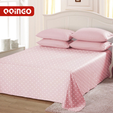 纯棉床单单件粉红蓝色波点加大棉布被单1.2 1.5 1.8 2米床用品牌