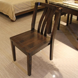 新中式现代休闲个性时尚黑胡桃色乌金木色家具C9202特价实木餐椅