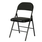 黑色小型布面靠背钢管折叠椅职员椅办公椅便携式户外休闲椅子包邮