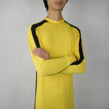 李小龙黄色连体服连身紧身衣双节棍衣服运动服训练表演服装男龙迷