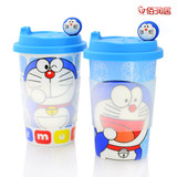 可爱卡通机器猫牛奶杯子创意情侣陶瓷水杯咖啡马克杯带盖